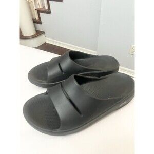 Oofos Ooahh Slide Sandal Black Slip On Recovery Comfort Men 9 or Women 11
